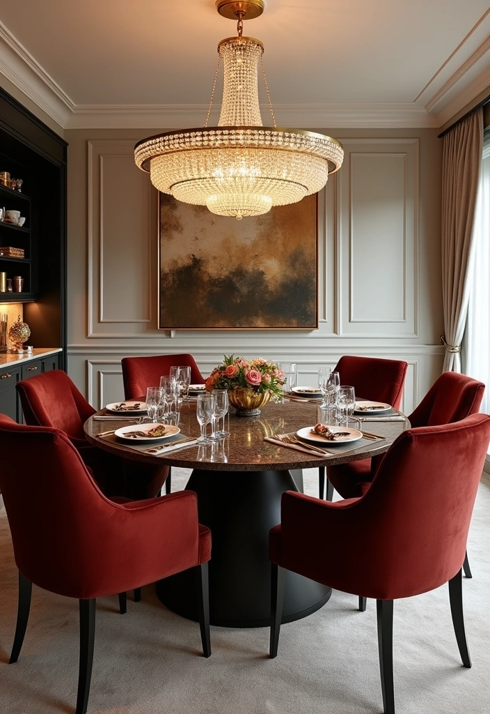 24+ Stylish Dining Room Ideas - 5. Luxurious Glam Style