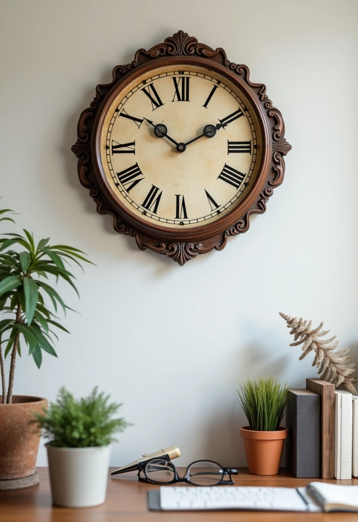 24+ Vintage Office Ideas to Boost Your Productivity and Style! - 12. Vintage Clocks