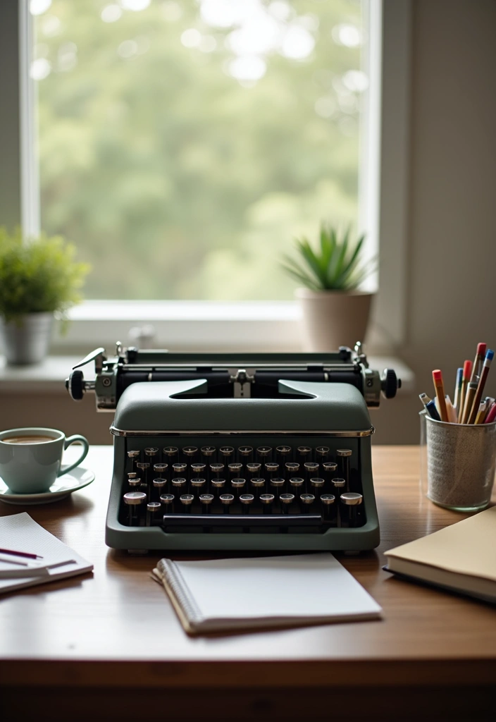 24+ Vintage Office Ideas to Boost Your Productivity and Style! - 5. Vintage Typewriters as Decor