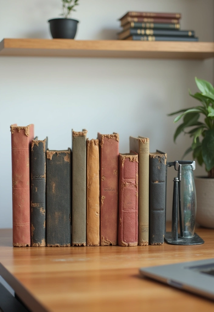 24+ Vintage Office Ideas to Boost Your Productivity and Style! - 7. Vintage Books and Bookends