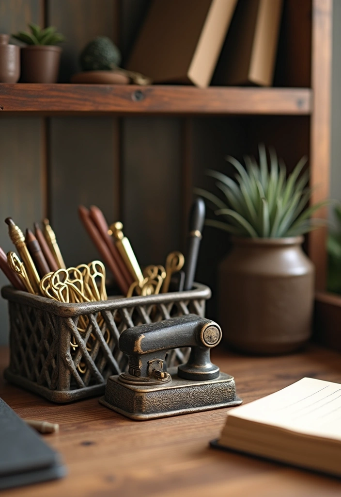 24+ Vintage Office Ideas to Boost Your Productivity and Style! - 8. Old Fashioned Office Supplies