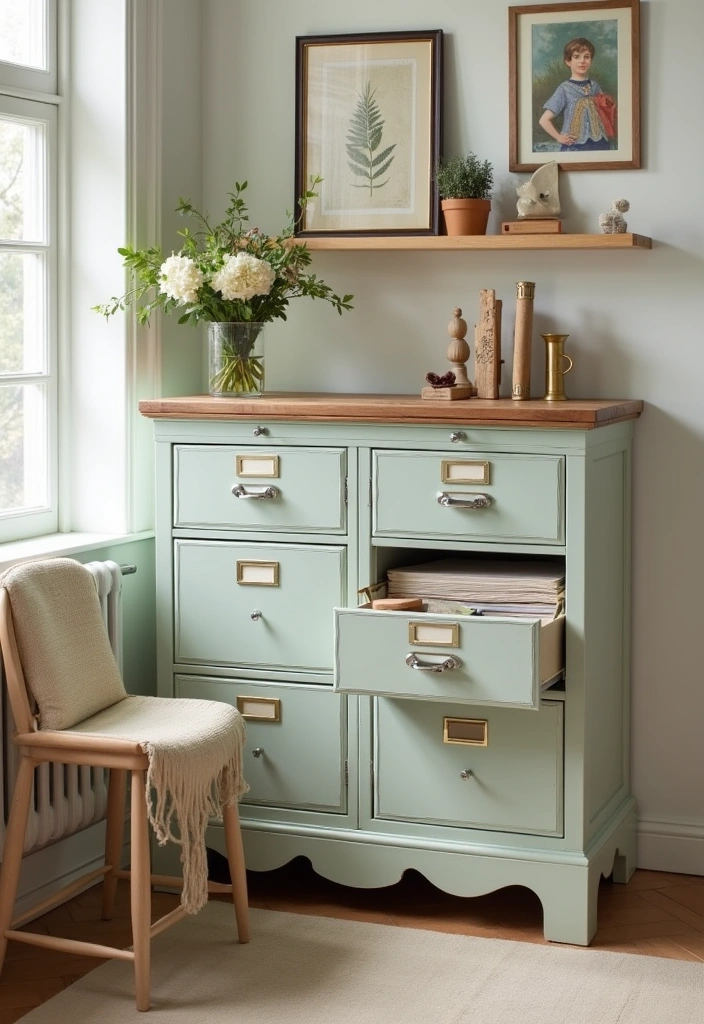 24+ Vintage Office Ideas to Boost Your Productivity and Style! - 9. Classic Filing Cabinets
