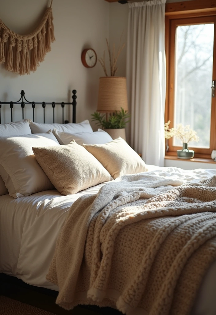 25+ Beautiful Rustic Bedroom Ideas - 11. Soft Textiles