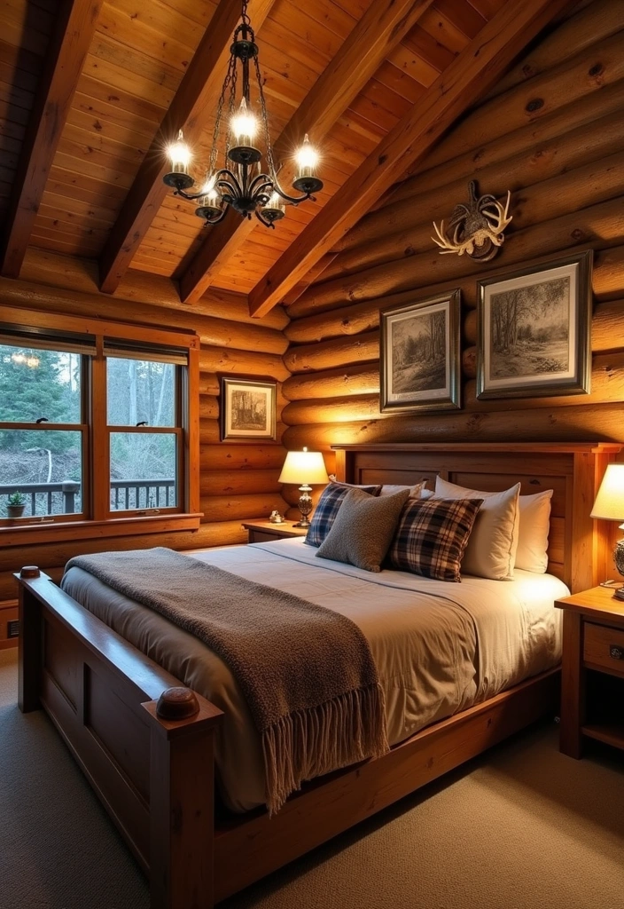 25+ Beautiful Rustic Bedroom Ideas - 2. Cozy Cabin Retreat