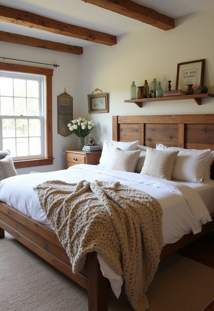 25+ Beautiful Rustic Bedroom Ideas - 8. Farmhouse Bed Frames