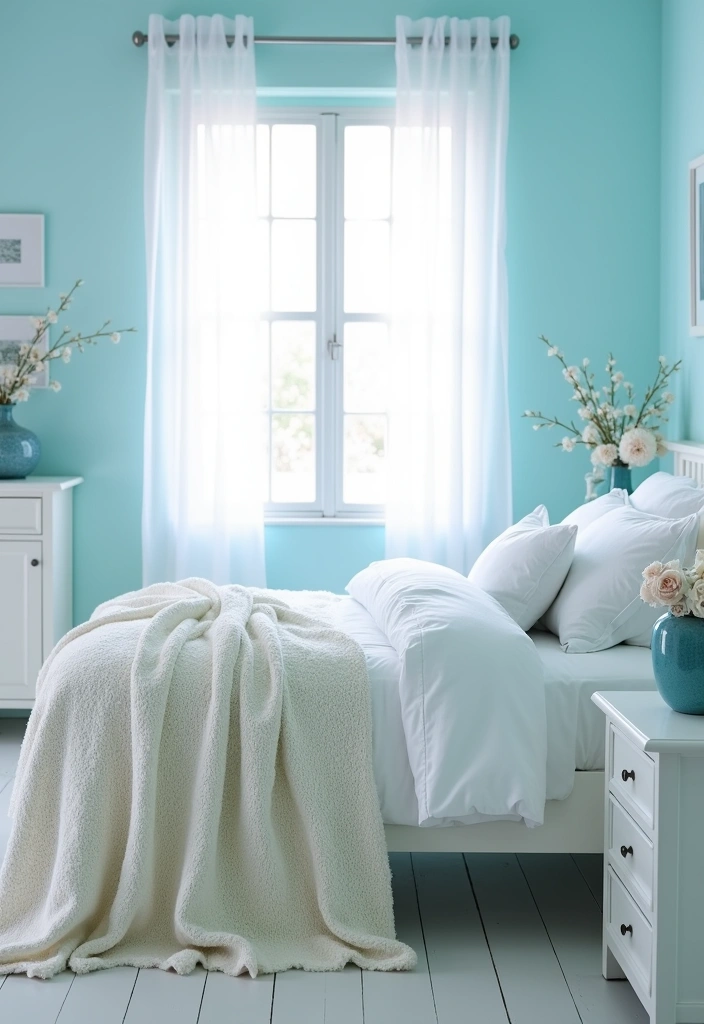 25+ Bedroom Color Scheme Ideas - 1. Tranquil Blues and Whites