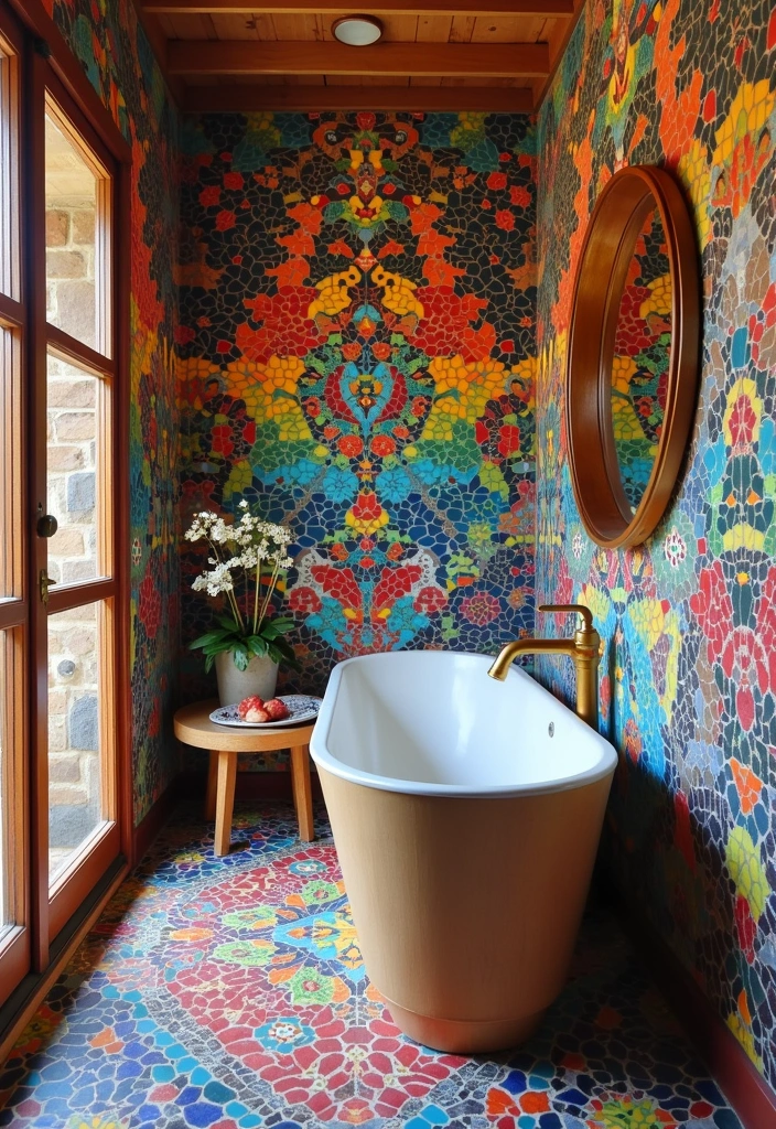 25+ Boho Bathroom Ideas to Transform Your Space - 11. Colorful Tiles and Mosaics