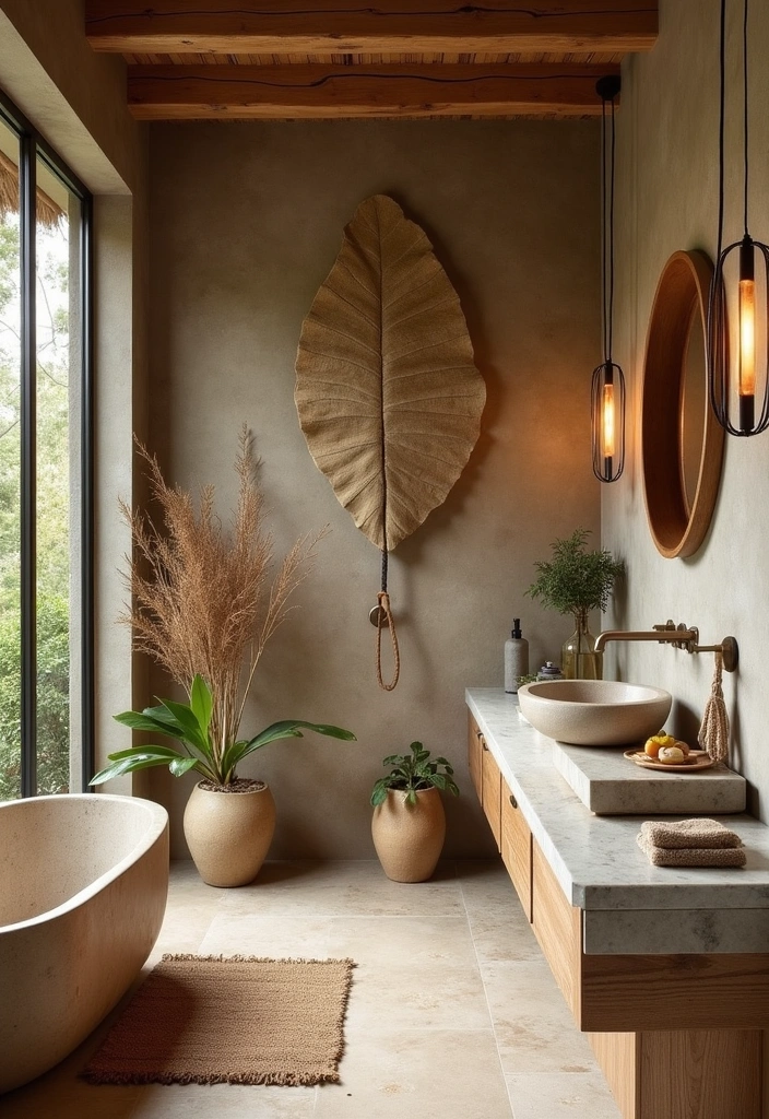 25+ Boho Bathroom Ideas to Transform Your Space - 20. Incorporating Natural Elements