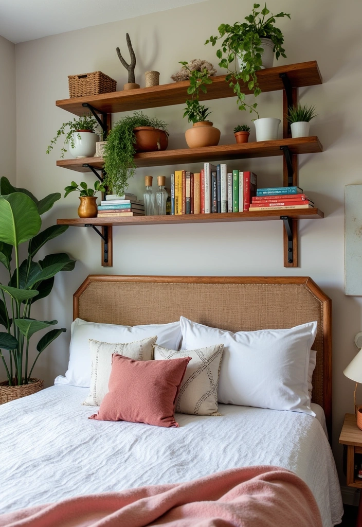 25+ Boho Bedroom Ideas: Embrace the Chic Style - 15. Open Shelving