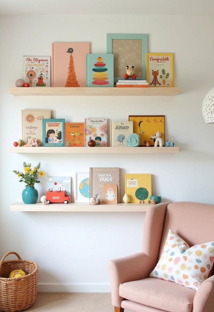 25+ Boho Nursery Ideas: Create a Dreamy Baby Room - 18. Floating Shelves