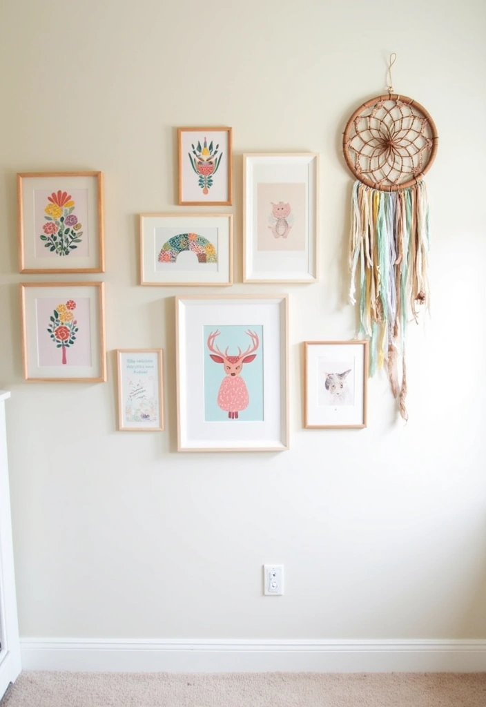 25+ Boho Nursery Ideas: Create a Dreamy Baby Room - 3. Whimsical Wall Art