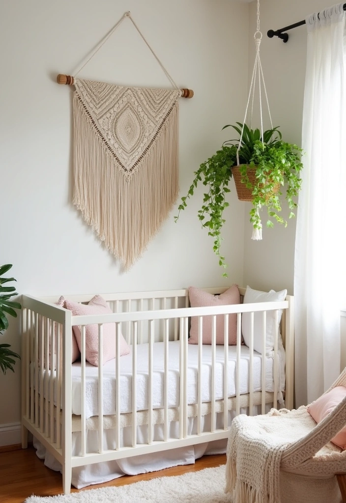 25+ Boho Nursery Ideas: Create a Dreamy Baby Room - 5. Macramé Details