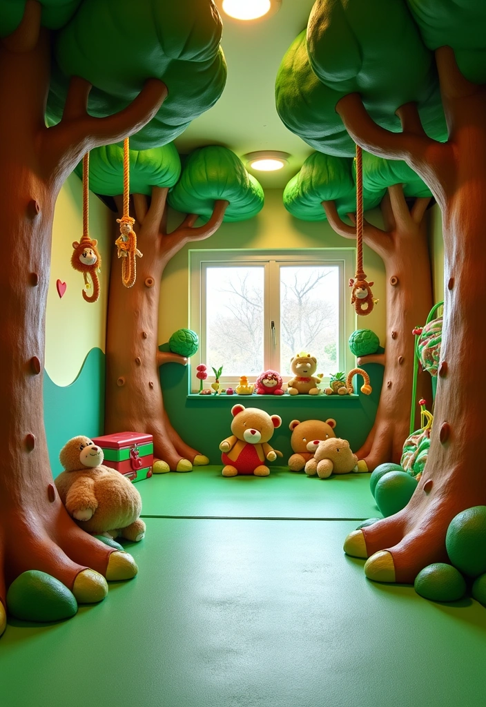 25+ Fun and Themed Kids' Playroom Ideas - 10. Adventure Jungle Gym