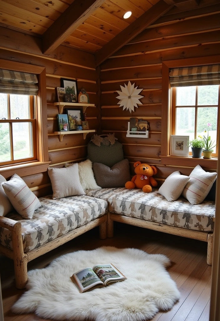 25+ Fun and Themed Kids' Playroom Ideas - 13. Cozy Cabin Retreat
