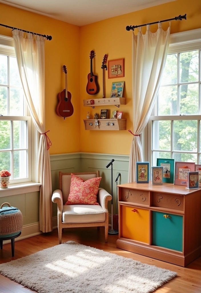 25+ Fun and Themed Kids' Playroom Ideas - 14. Musical Wonderland