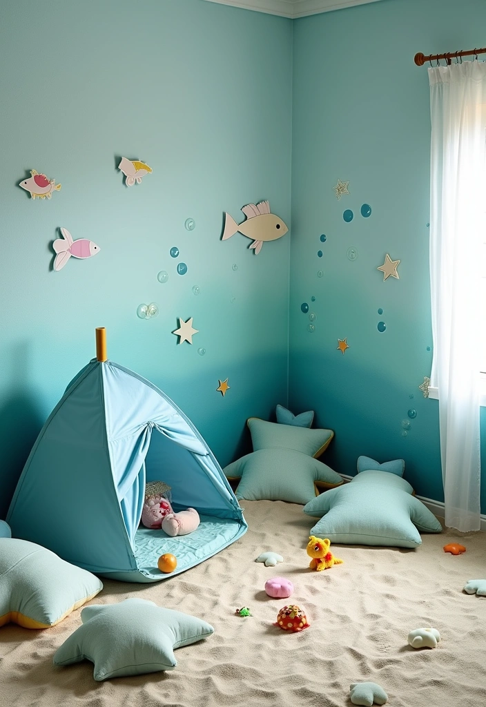 25+ Fun and Themed Kids' Playroom Ideas - 2. Under the Sea Adventure