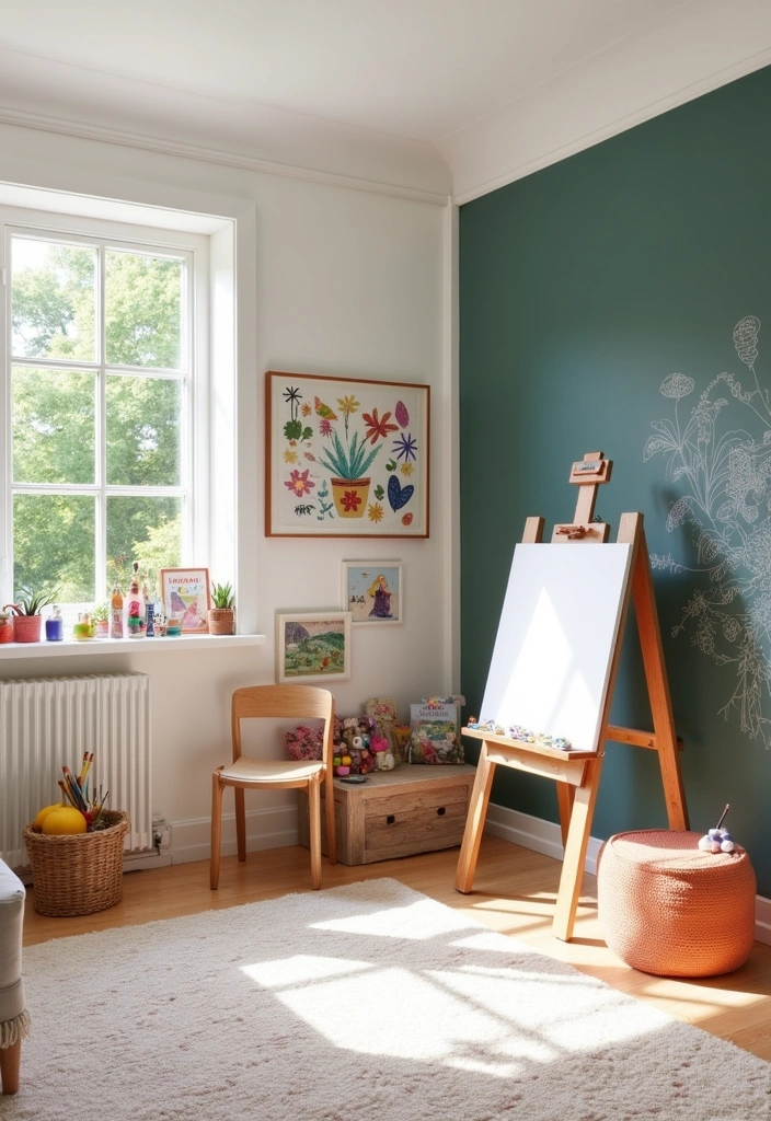 25+ Fun and Themed Kids' Playroom Ideas - 5. Artistic Studio