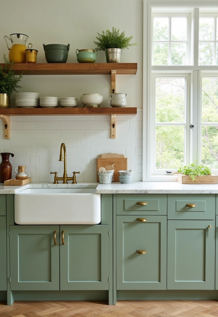 25+ Green Kitchen Ideas [Sage, Olive & More] - 1. Sage Green Cabinets