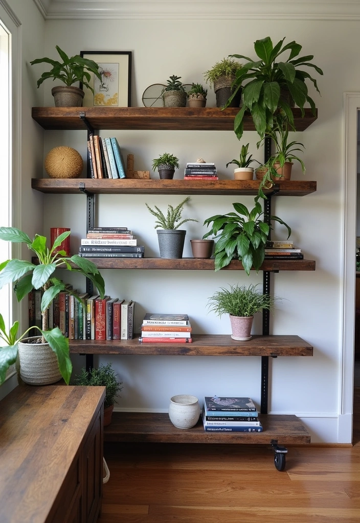 25+ Industrial Living Room Ideas That Redefine Modern Design - 17. Open Shelving