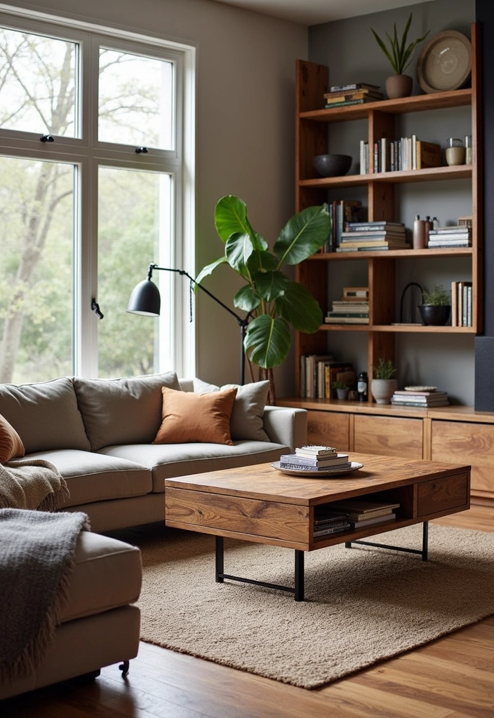 25+ Industrial Living Room Ideas That Redefine Modern Design - 6. Incorporating Wood Elements