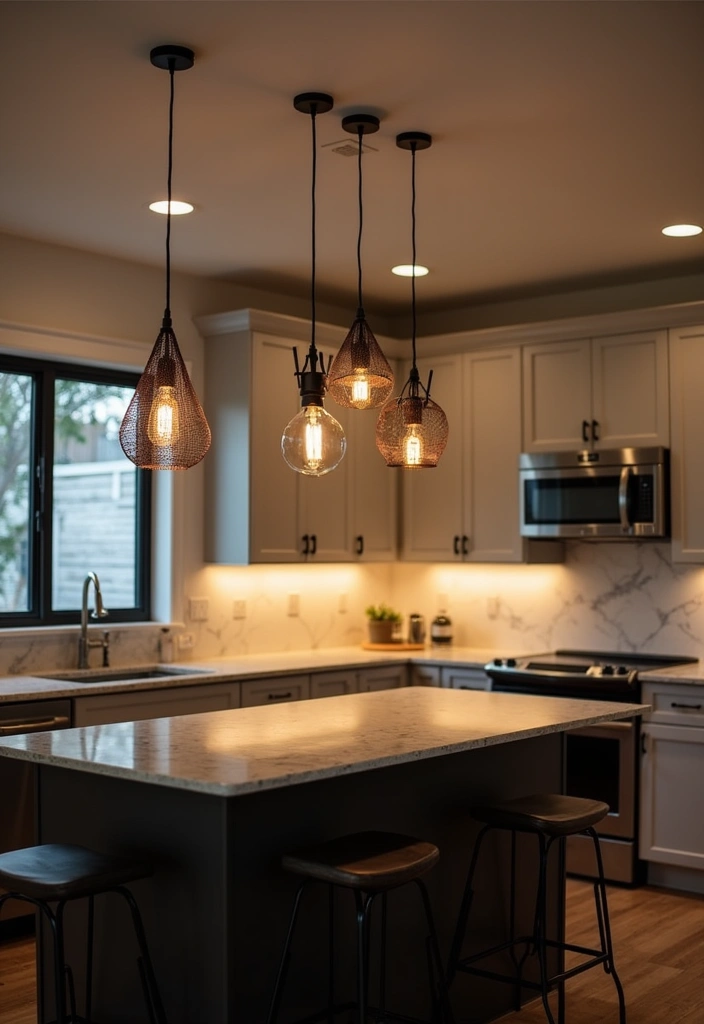 25+ Kitchen Lighting Ideas to Brighten Your Space - 1. Pendant Lights for a Chic Look
