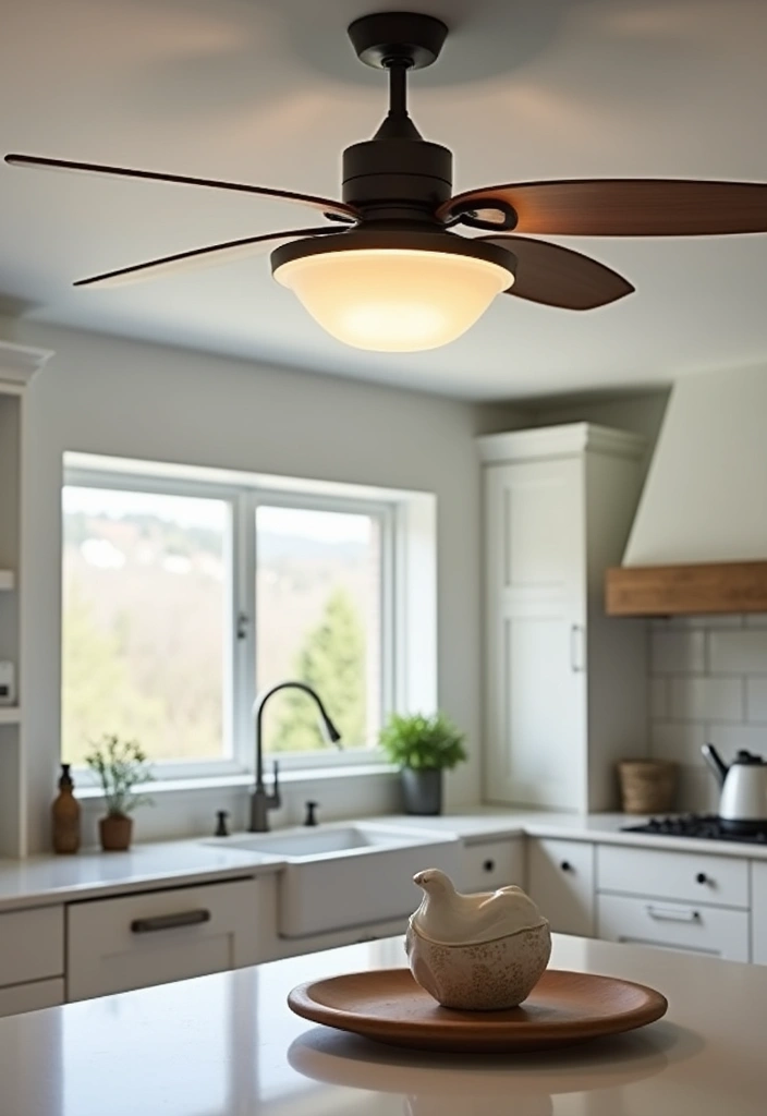 25+ Kitchen Lighting Ideas to Brighten Your Space - 14. Ceiling Fans with Lights