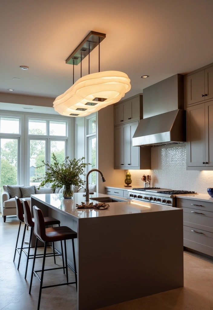 25+ Kitchen Lighting Ideas to Brighten Your Space - 15. Statement Light Fixtures