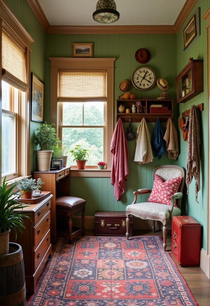 25+ Mudroom Ideas That Are Stylish and Functional - 10. Vintage Eclectic Style