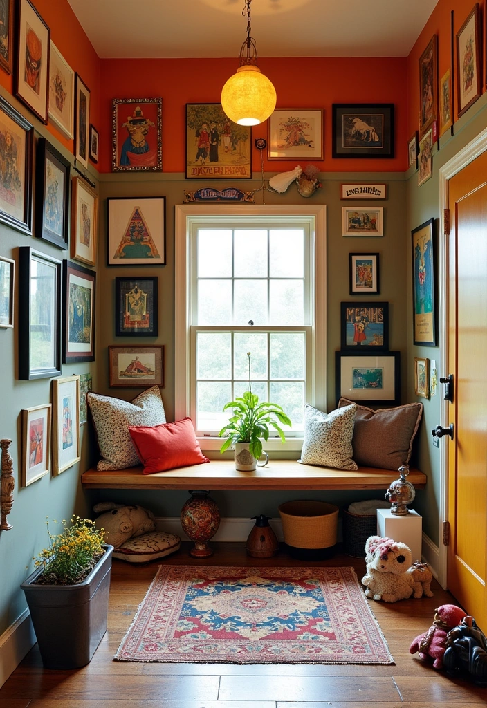 25+ Mudroom Ideas That Are Stylish and Functional - 15. Artistic Expression