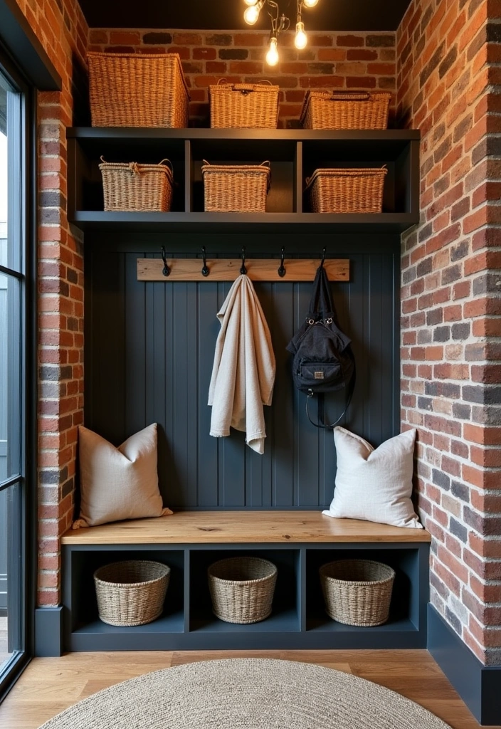 25+ Mudroom Ideas That Are Stylish and Functional - 6. Industrial Edge