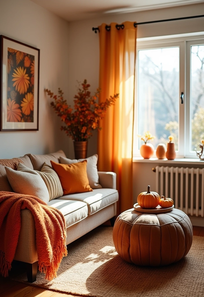 25+ Small Living Room Ideas to Maximize Your Space - 20. Incorporate Seasonal Decor