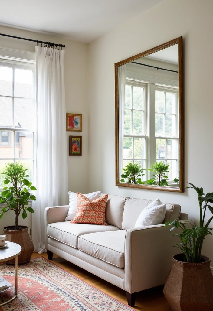 25+ Small Living Room Ideas to Maximize Your Space - 4. Incorporate Mirrors for Depth