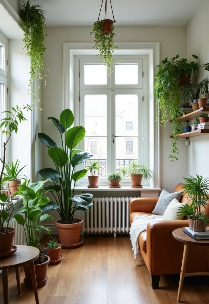 25+ Small Living Room Ideas to Maximize Your Space - 9. Add Plants for Freshness