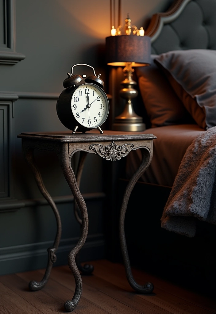 25+ Whimsy Goth Bedroom Ideas - 21. Whimsical Bedside Table