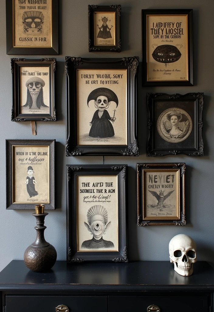 25+ Whimsy Goth Bedroom Ideas - 3. Whimsical Wall Art