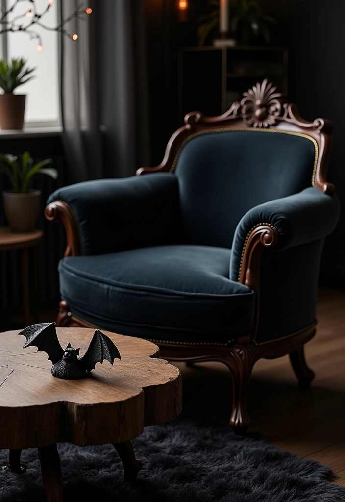 25+ Whimsy Goth Bedroom Ideas - 5. Quirky Furniture Pieces