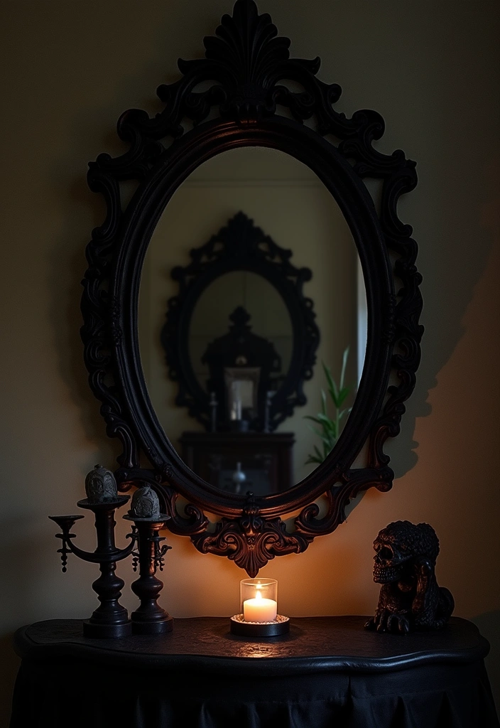 25+ Whimsy Goth Bedroom Ideas - 6. Gothic Mirror Magic