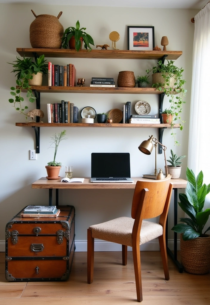 26+ Boho Home Office Ideas - 7. Functional Yet Stylish Storage