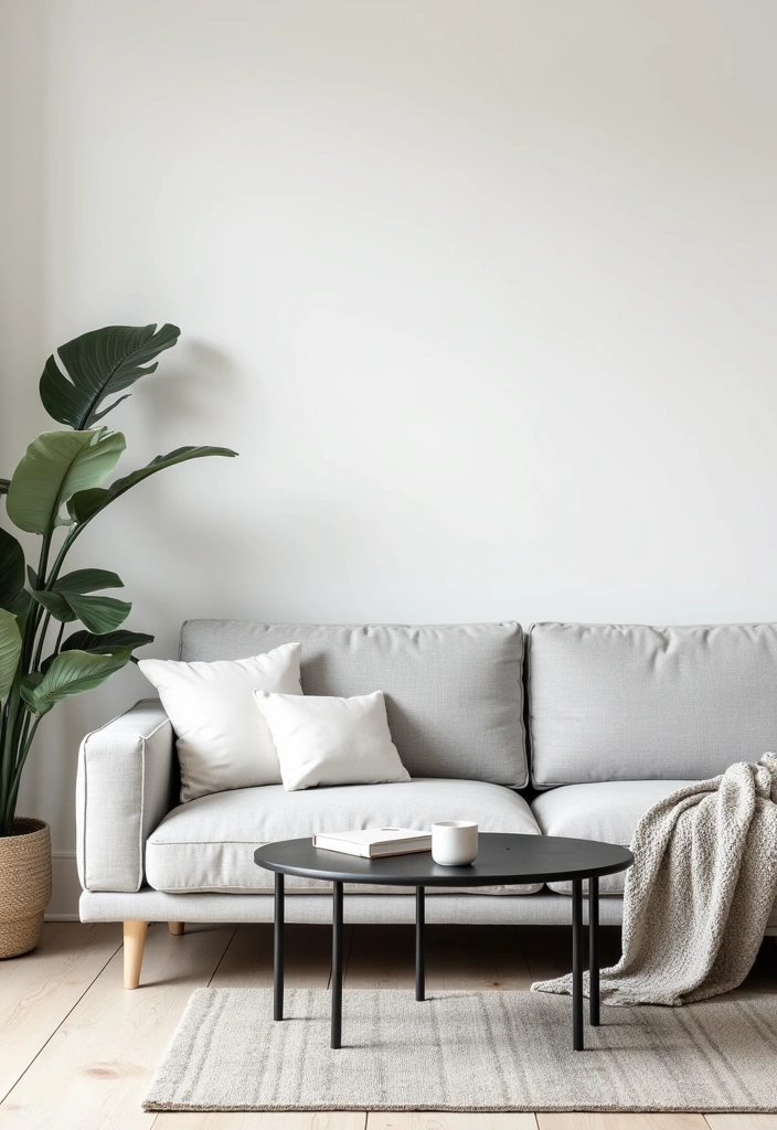 26+ Chic Living Room Ideas Around a Grey Sofa - 1. Scandinavian Minimalism with Grey