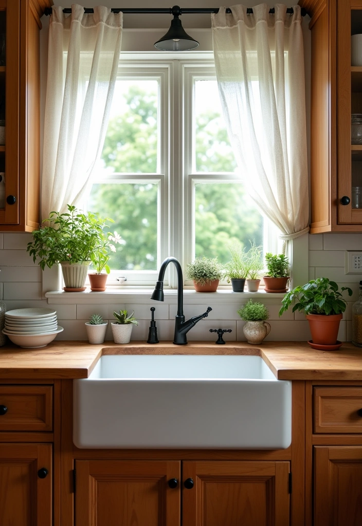 26+ Cottage Kitchen Ideas to Inspire Rustic Charm - 1. Farmhouse Sink Focal Point