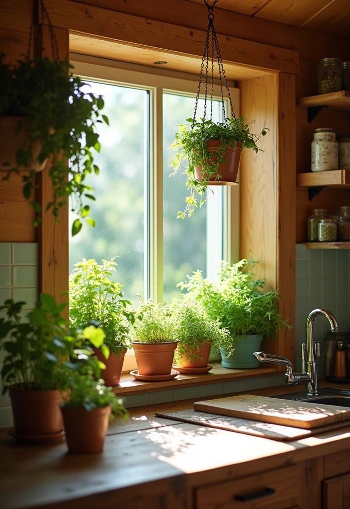 26+ Cottage Kitchen Ideas to Inspire Rustic Charm - 10. Herb Gardens and Greenery