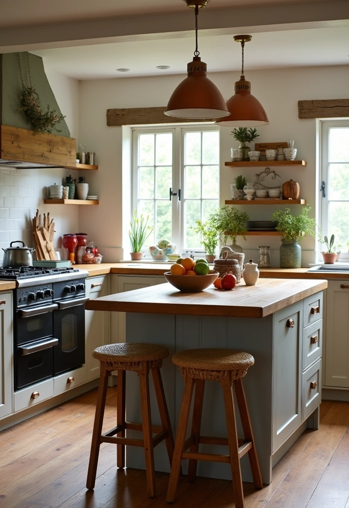 26+ Cottage Kitchen Ideas to Inspire Rustic Charm - 12. Stylish Kitchen Islands