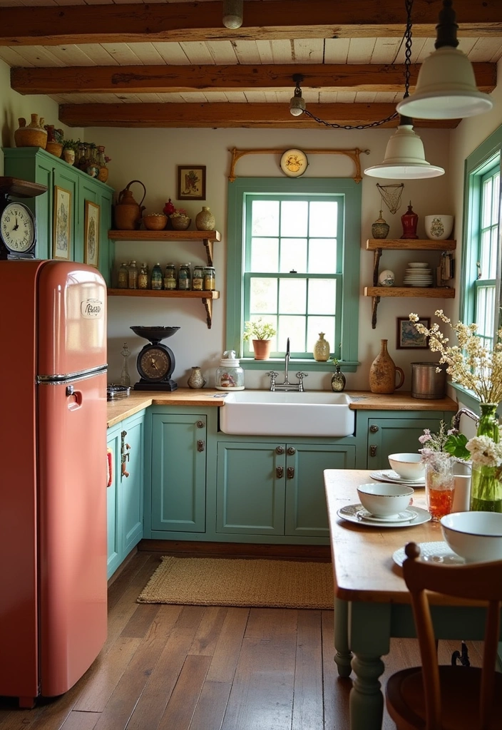 26+ Cottage Kitchen Ideas to Inspire Rustic Charm - 3. Vintage Accents and Decor