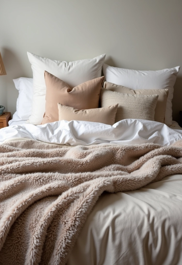 26+ Cozy Country-Themed Bedroom Ideas - 10. Layered Textures