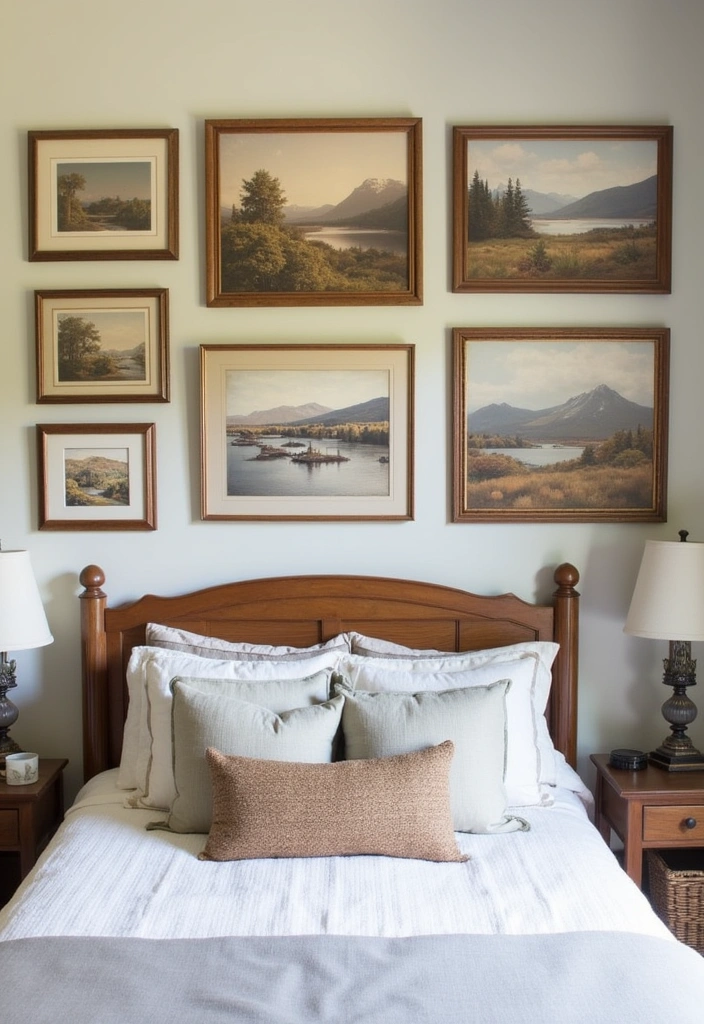 26+ Cozy Country-Themed Bedroom Ideas - 11. Rustic Wall Art