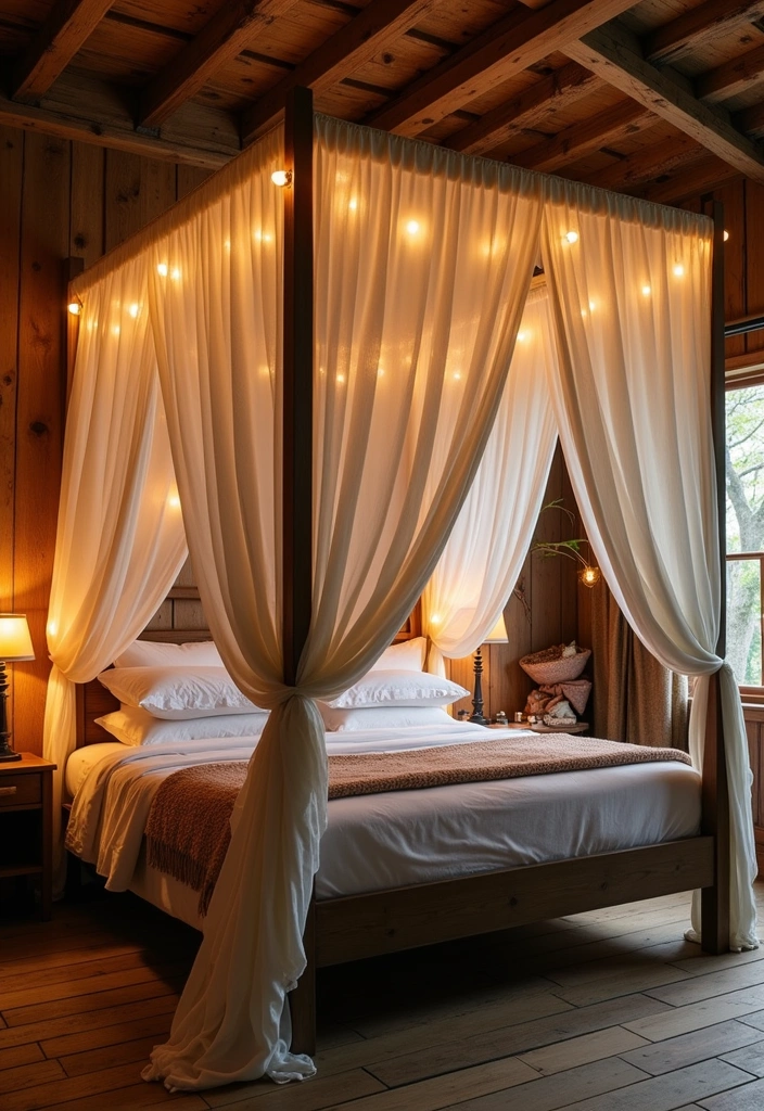 26+ Cozy Country-Themed Bedroom Ideas - 12. Cozy Canopy Beds