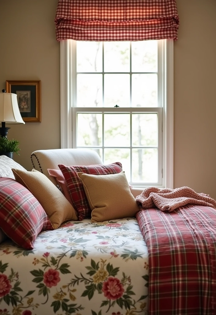 26+ Cozy Country-Themed Bedroom Ideas - 2. Rustic Textiles and Patterns