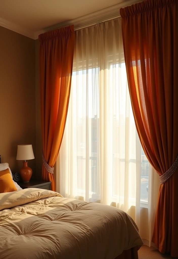 26+ Cozy Country-Themed Bedroom Ideas - 20. Warm and Inviting Curtains