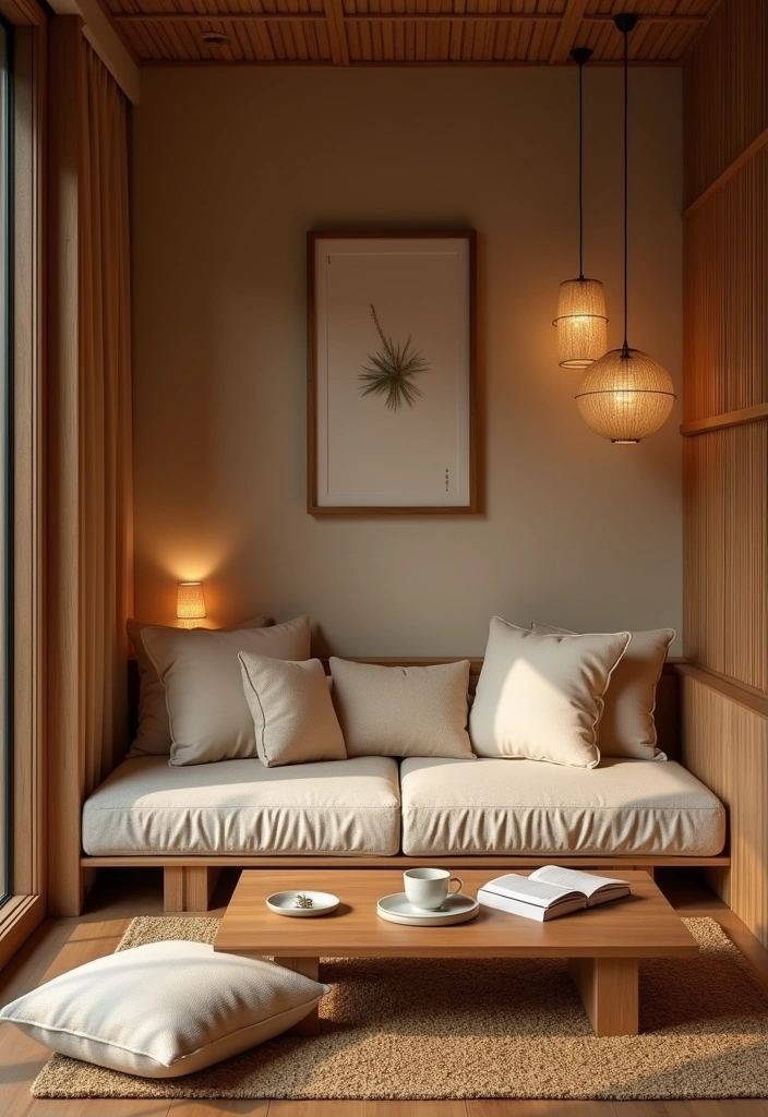 26+ Cozy Reading Nook Concept Ideas - 11. Zen Retreat