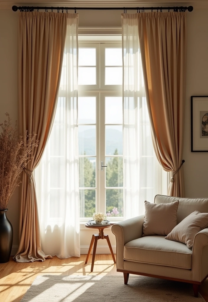 26+ French Cottage Living Room Ideas - 18. Elegant Drapery